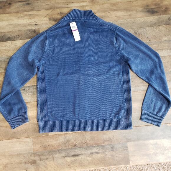 NEW Calvin Klein Jeans Faded Navy Men's Full Zip Blue Knit Sweater Cardigan XXL - Picture 8 of 12